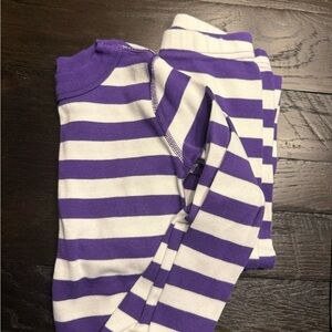 Hanna Andersson Purple and White Striped LJ Pajamas